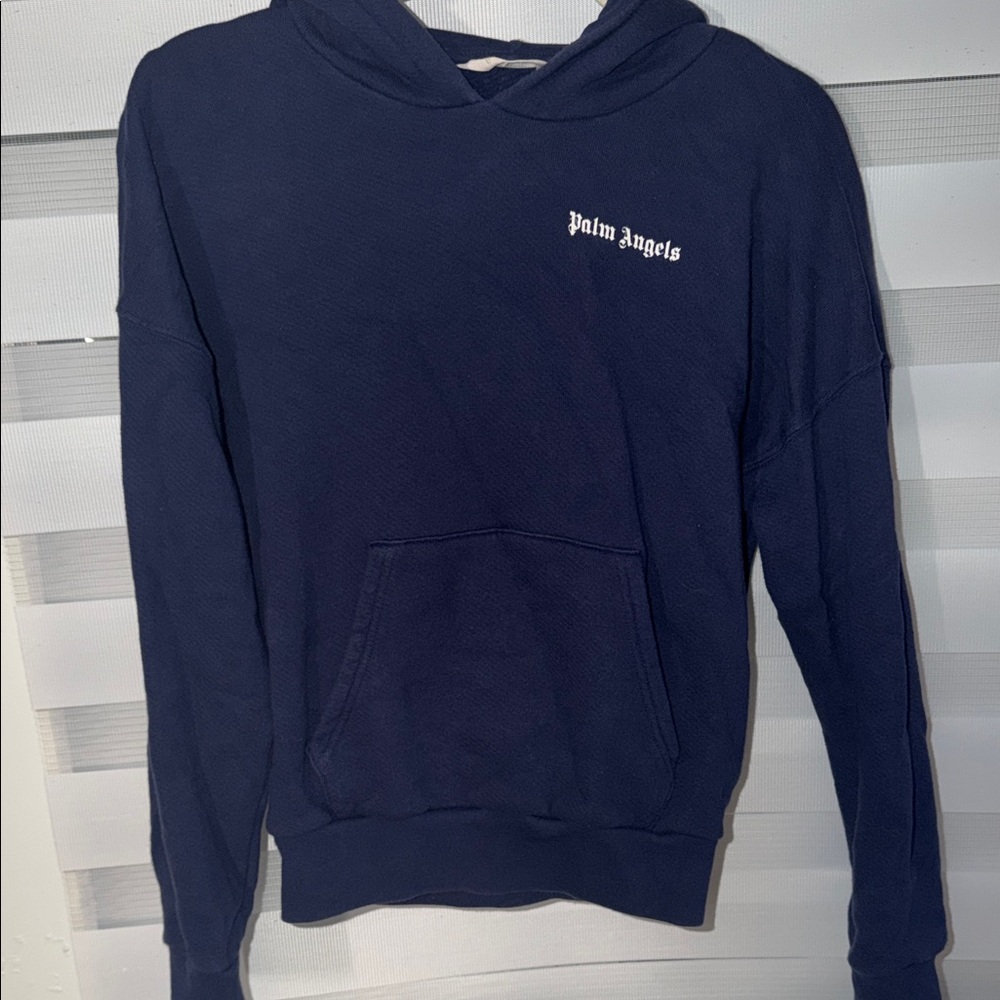 Palm Angels Dark Blue Hoodie Sweater